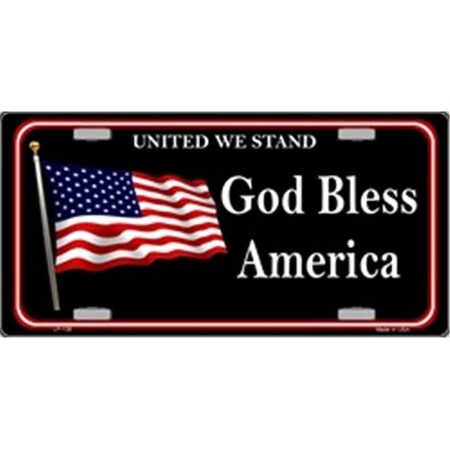 Smart Blonde God Bless America United We Stand Vanity Metal Novelty License Plate Tag Sign